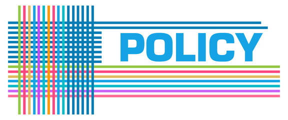 Policy Colorful Blue Lines Squares 