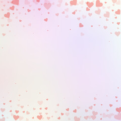 Red heart love confettis. Valentine's day falling