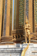 buddhist temple (wat phra kaeo) at the royal palace in bangkok (thailand) 