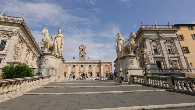 Palace of Senators Rome Italy. Staircase in front of the palace of senators