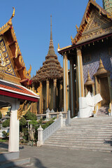 buddhist temple (wat phra kaeo) at the royal palace in bangkok (thailand) 