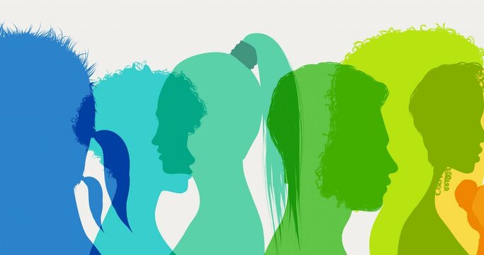 Community diversity people. Connection and communication between a group of diverse multicultural multiethnic men and women. Racial equality. Mixed race. Friendship. Crowd. Global network