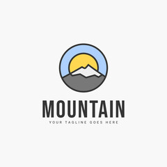 Mountain colorful minimalist logo vector illustration design