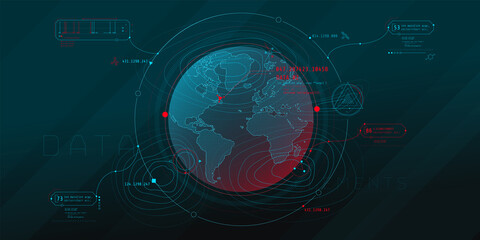 Design of a futuristic software interface for planetary search.