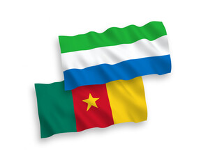 Flags of Cameroon and Sierra Leone on a white background