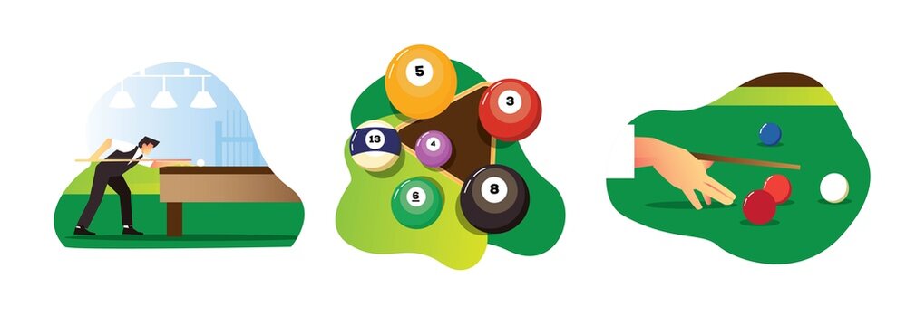 billyard pool game illustraion concept