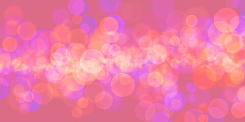 Sfondo banner astratto rosa arancione con bokeh magico