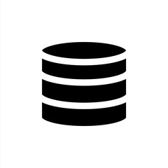 Database icon with solid style and perfect pixel icon