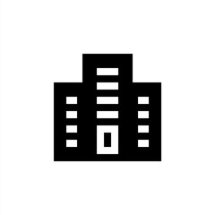 Building icon with solid style and perfect pixel icon