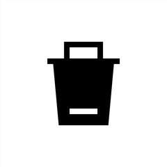 Trash icon with solid style and perfect pixel icon