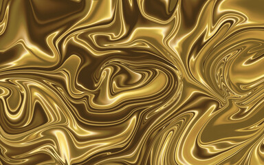 Liquid abstract swirl background fluid metallic gold silver bronze