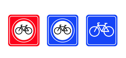 No bicycle parking space zone or free only bike parking. Stop ban cycling icon. Flat vector bike to parking area sign. Prohibiting cycling, not allowed sign 