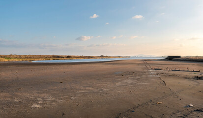 Dried up Pomorie salt lake near the town of Pomorie, Burgas region, Bulgaria