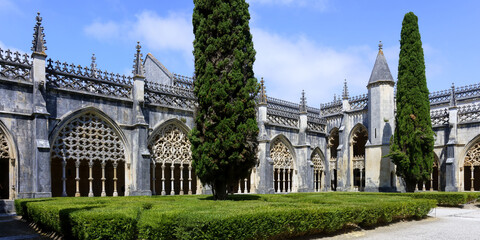 Obraz premium King Joao I Cloister, Arcade Screens, Dominican Monastery of Batalha or Saint Mary of the Victory Monastery, Batalha, Leiria district, Portugal