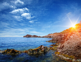 Blue sea and sun
