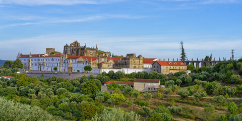 Fototapeta na wymiar View over the Castle and Convent of the Order of Christ, Tomar, Santarem district, Portugal