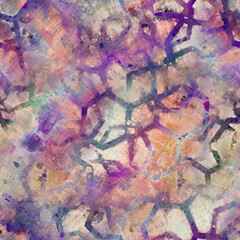 Seamless abstract ornate pattern design in colour. Smooth graphic motif for surface design and print. Intricate artistic background or wallpaper pattern design. Fashion or textile element.