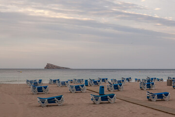 Empty Benidorm Beach in the morning