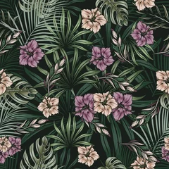 Gordijnen Vintage tropical natural seamless pattern © DGIM studio