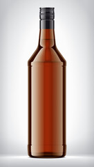 Transparent Color Glass Bottle on background. 