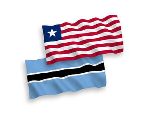 Flags of Liberia and Botswana on a white background