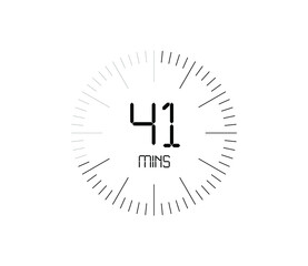 Timer 41 mins icon, 41 minutes digital timer