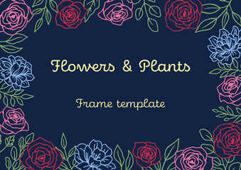 Flowers and Plants Frame template