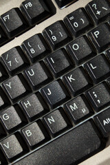 Closeup on letters on a keyboard