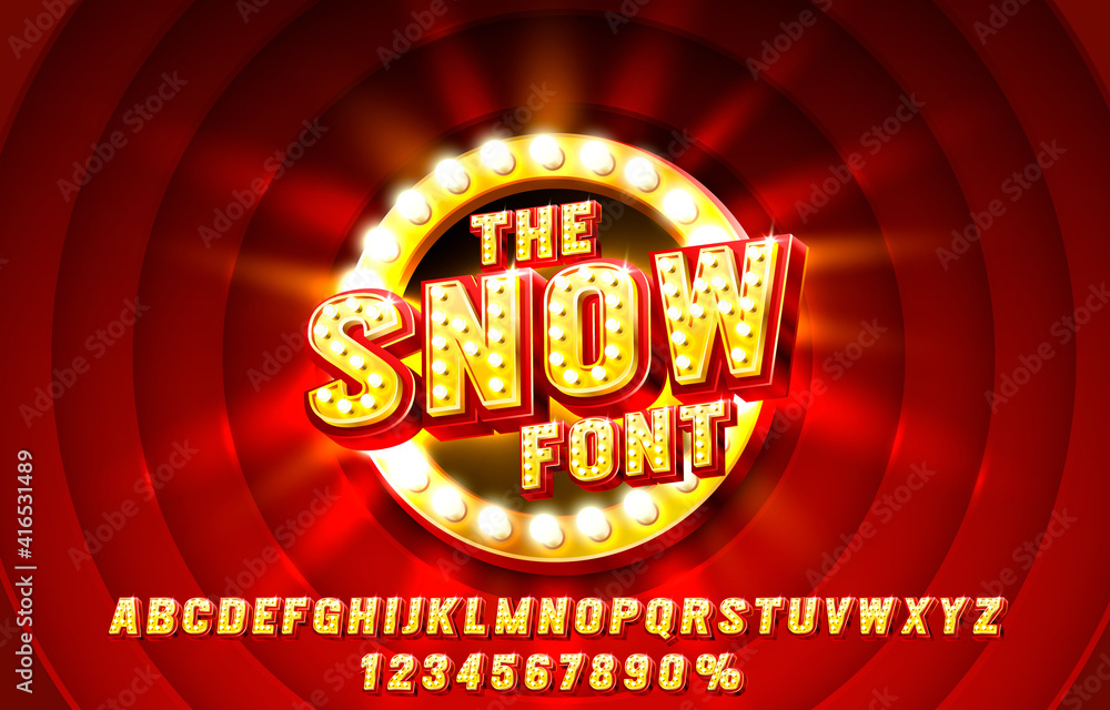 Fototapete show font set collection, letters and numbers symbol. vector