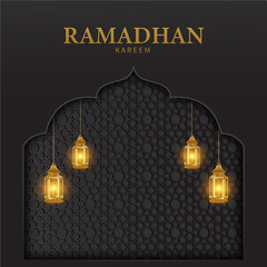 Islamic ramadan kareem background with lamps