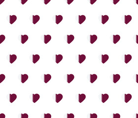 Fototapeta na wymiar heart Qatar flag seamless pattern. Qatar flag texture vector 