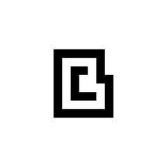 Awesome square BC CB letter in black and white color. logo icon vector