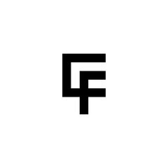 Obraz premium Awesome square CF letter in black and white color. logo icon vector