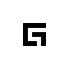 Awesome square CG letter in black and white color. logo icon vector