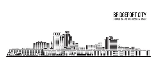 Obraz premium Cityscape Building Abstract Simple shape and modern style art Vector design - Bridgeport city