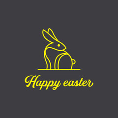 Happy easter logo design template