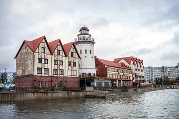 Naklejka premium fishing village in Kaliningrad