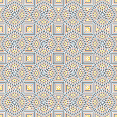 Abstract fantasy thin line hexagon, triangle geometric seamless pattern. Creative mosaic, tile background.