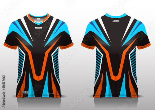 Download Running Jersey Mockup T Shirt Sport Design Template Uniform Front And Back View Wall Mural Logo