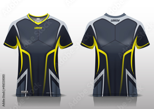 Download Running Jersey Mockup T Shirt Sport Design Template Uniform Front And Back View Wall Mural Logo