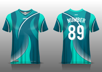 Naklejka premium Soccer jersey design template, uniform front and back view