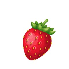Strawberries Fruit berry vector illustration in cartoon style. Healthy nutrition, organic food, vegetarian product.