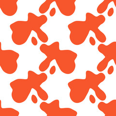 Colorful abstract seamless pattern with uneven round stains, spots, geometrical shapes, splashes background.