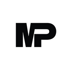 Letter MP simple logo design vector
