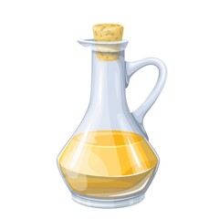 Olive, sunflower corn or soybean oil in a glass bottle vector illustration.