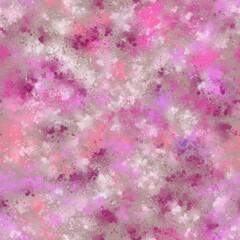 Seamless pattern of groups of colored elements in pink shades for textiles.