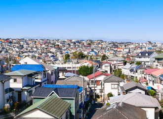 Fototapeta premium 丘の上に広がる住宅街
