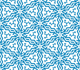 Abstract fantasy thin line hexagon, triangle geometric seamless pattern. Creative mosaic, tile background.