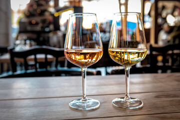 two glasses with wine