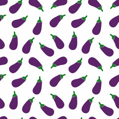 illustration vector graphic of eggplant seamless pattern